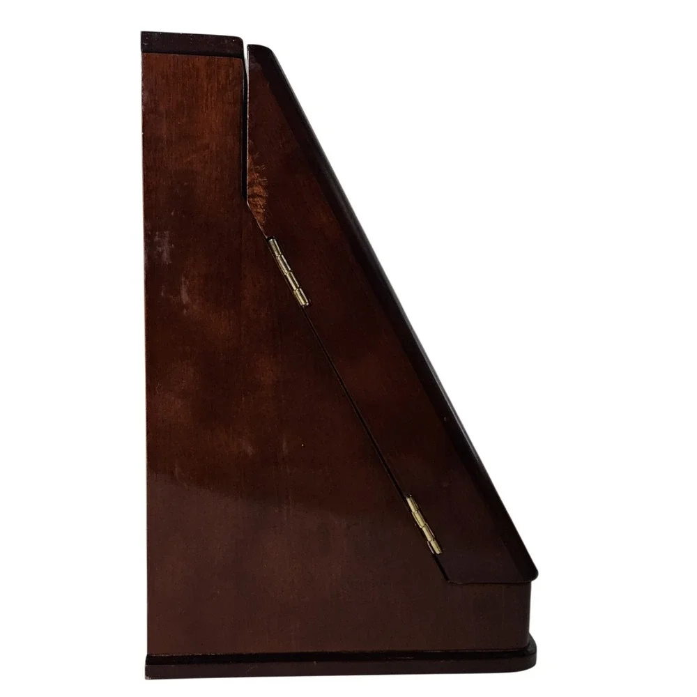 The Bamboo Co Wooden Desktop File Organizer Mail Sorter Cabinet Cherry Finish